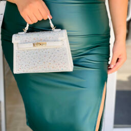 Rhinestones Purse – White
