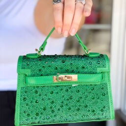Rhinestones Purse – Green