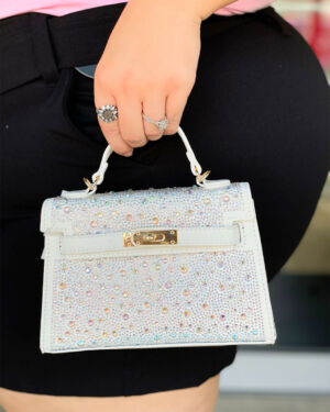 Rhinestones Purse – White