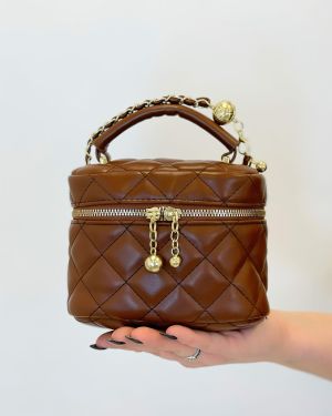 Brown Quilted Purse
