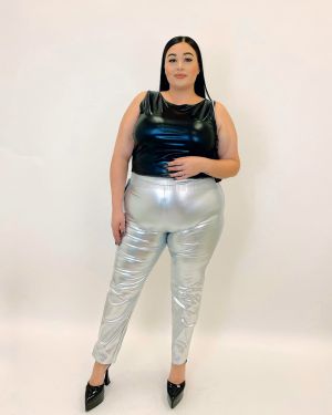 Metallic Foil Waist Skinny 933134
