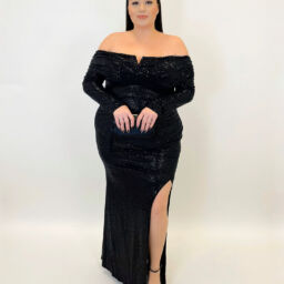 Long Sleeve Lurex Dress 933121