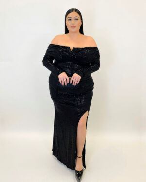 Long Sleeve Lurex Dress 933121