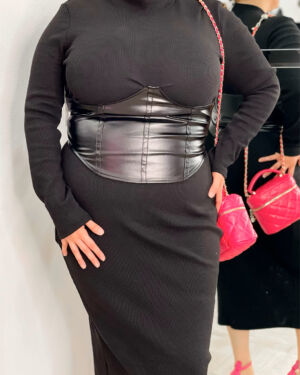 Mock Neck Sleeve Corset 933146
