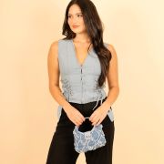 Stripped Denim Vest 934196