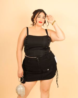 Lace-Up Top 934215 – Black