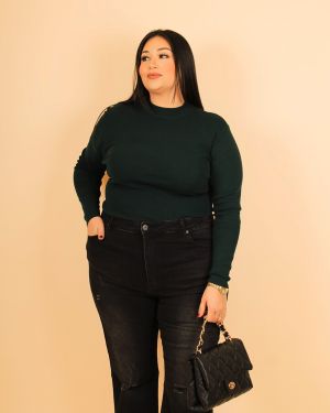 Retro Mock Neck Sweater 934338 – Green