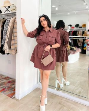 Mauve Dress with Belt 934344