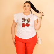 Leopard Bow Cherry Tee 934377 – White