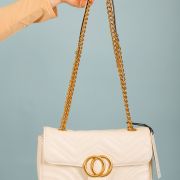 Flap Cream Purse