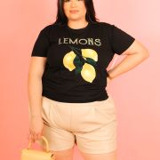 Lemons Print T-Shirt 934614 – Black