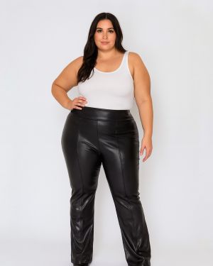 Leather Flare Pants 934827