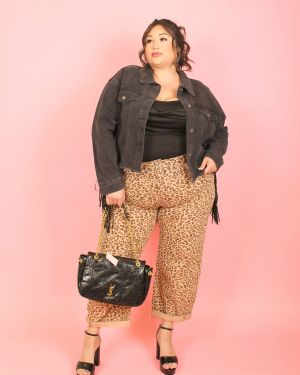 Leopard Denim Jeans 934890